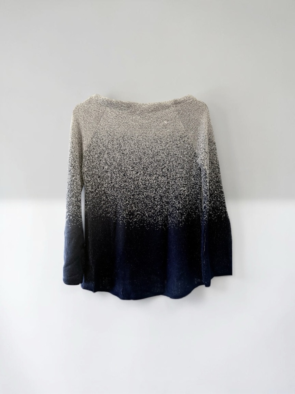 White House Black Market Speckled Knit Sweater in Black and Cream